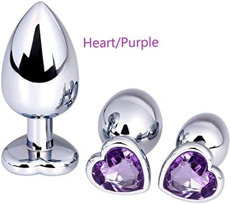 Eva16-3pcs Stainless Steel Heart Trainer Kit for Women, B'utt Plùgs - Beginner Starter Set (Purple4)