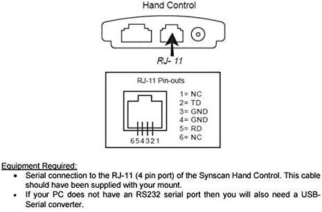 Suamdoen Hand Control PC Connect Cable for Celestron Nexstar eq6 FT231XS USB to RJ11 6p4c 6p6c Hand-Controller RS232 Serial Converter Cable - Image 4