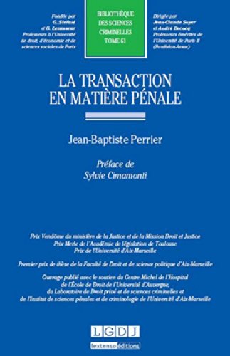 La  transaction en matière pénale