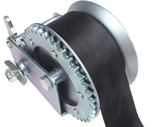 AC-DK 1600 lb - 3500 lb Hand Gear Winch Come with Two Crank Handles! - Manual Operating with Strap & Cable for Boats and Trailers(1600 lb with Strap).