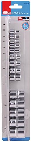 1/2" 3/8" 1/4" TX Star Socket Set, 1 Pack/S