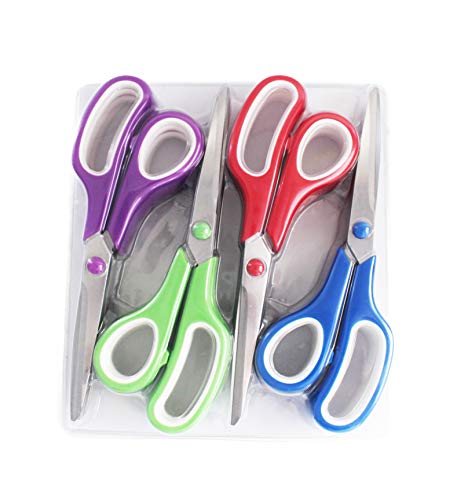 SKKSTATIONERY 8.5 Inch Scissors 16Pcs, Stainless Steel Sharp Blade, Comfort-Grip Handles, Pack of 16 - Thumbnail 2
