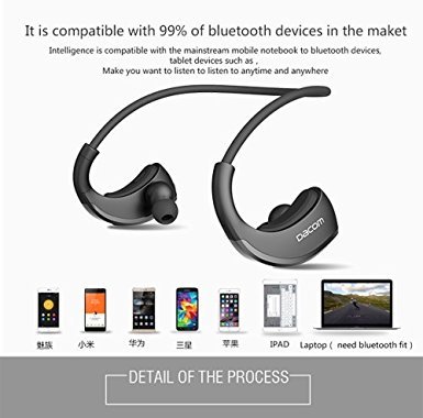 DACOM Armor Bluetooth Headsets Sport Earphones Anti-sweat IPX5 Water-Proof Wireless Headphones for iphone 6 plu samsung s7 huawei (blue)
