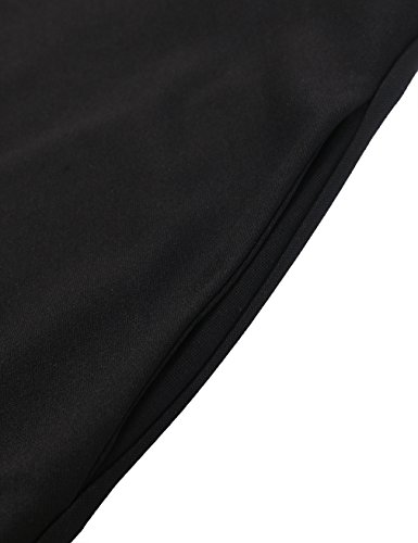 KASCLINO Sleeveless Casual Dress, Women's Lapel Summer Casual Elegant Party Dresses with Pockets Black S