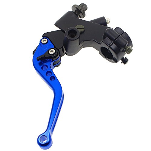 Soosee Universal Motorcycle 7/8" Front Brake Clutch CNC Master Cylinder Fluid Reservoir Levers for Scooter / Dirt Bike/Sport Bike / Street Bike(Bl)