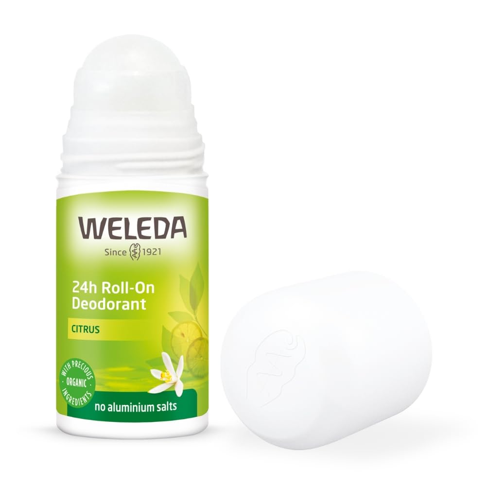 Weleda 24H Roll-On Deodorant with Citrus, Aluminium Free, Natural Deodorant, For Men & Women, 24 Hour Protection, 100% Certified Natural, Organic, Vegan, 50 ml