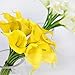 Luyue 20 Pcs Fake Yellow Calla Lily Artificial Flowers Bridal Wedding Bouquet Latex Real Touch Flower Home Kitchen Office Decor