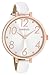 Ferenzi Women's | Large Modern Easy Read Silver Face Thin White Band Rose Gold Watch | FZ16105