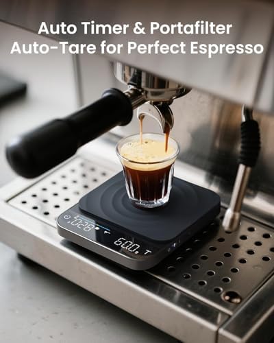 Balança de café, balança de espresso com temporizador, Descarga Recarregável de Alta Precisão sobre Escala 0,1g, capacidade de 3kg