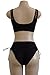Almaree Lace Crochet High Waist Tie Side 2PCS Bikini Beachwear for Woman Black L
