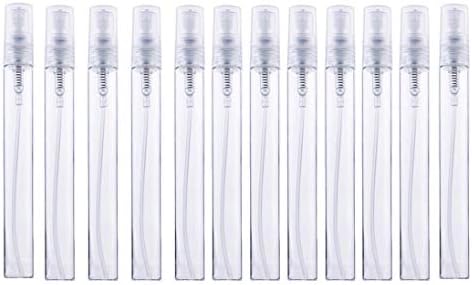 Hisght 10ML Portable Empty Refillable Travel Mini Transparent Glass Perfume Spray Bottle Fine Mist Sprayer Perfume Atomizer Sample Bottle Cosmetic Container For Traveling And Outgoing 12 Pack