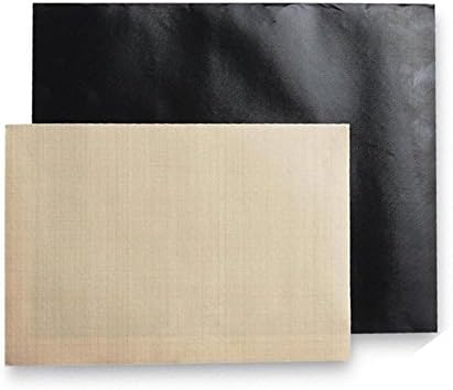 Generic Non-Stick BBQ Grill Mat Heat Resistant Baking Mat Cooking Roasting Mat,Set of 2 (One black,One beige)