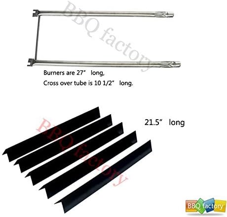 bbq factory Replacement Weber Spirit 500 and Genesis Silver A grills Repair Kit Porcelain Steel Flavorizer Bars and Stainless-Steel Burner Tube Set