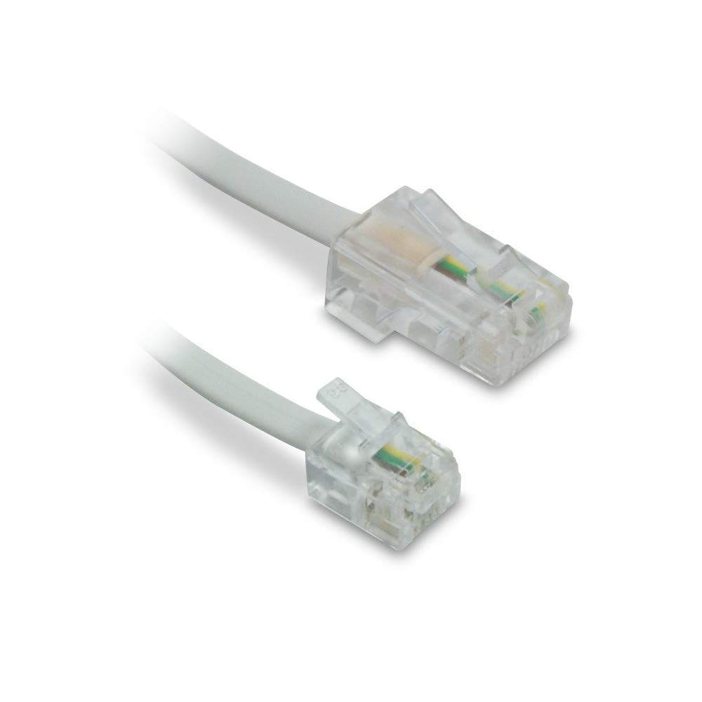 Metronic 10m White RJ45/RJ11 Cable - Cat 5e, Indoor, Compatible with Phone, Fax, Modem