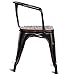 COSTWAY Dining Chairs Industrial Metal Stackable Armrest Chairs Bistro Metal Wood Stool Furniture, Set of 4 (Copper)