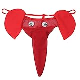 Idealgo Elephant Underwear T-back G-string Pants(Red)