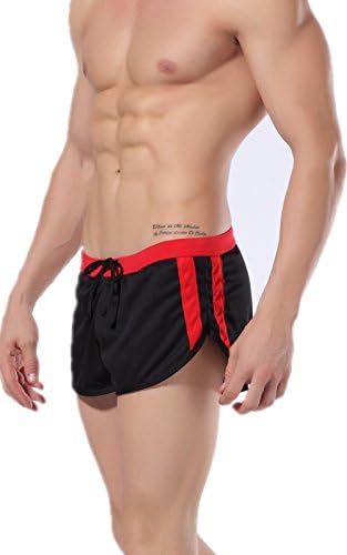 HCMP Mens Low Rise Sports Quick-Dry Running Training Short Pants,XL,Black