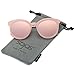 SojoS Round Sunlgasses for Women Fashion UV400 Protection Glasses SJ2034 With Pink Frame/Pink Mirrored Lens
