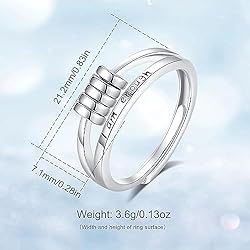 Vito 925 Sterling Silver Anxiety Fidget Ring for