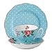 Royal Albert Polka Blue 3-Piece Set (Teacup, Saucer & Plate 8