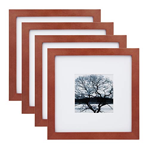 Egofine 8x8 Picture Frames 4 Pack Wood Frames for Picture 4x4 with