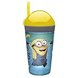 Zak Designs Despicable Me ZakSnak All-In-One Drink Tumbler + Snack Container For Toddlers – Spill-proof 4oz Snack Container Screws Securely Onto 10oz Tumbler With Accessible Straw, Despicable Me