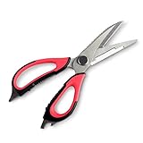 Orblue Kitchen Scissors, Poultry Shears (Red)