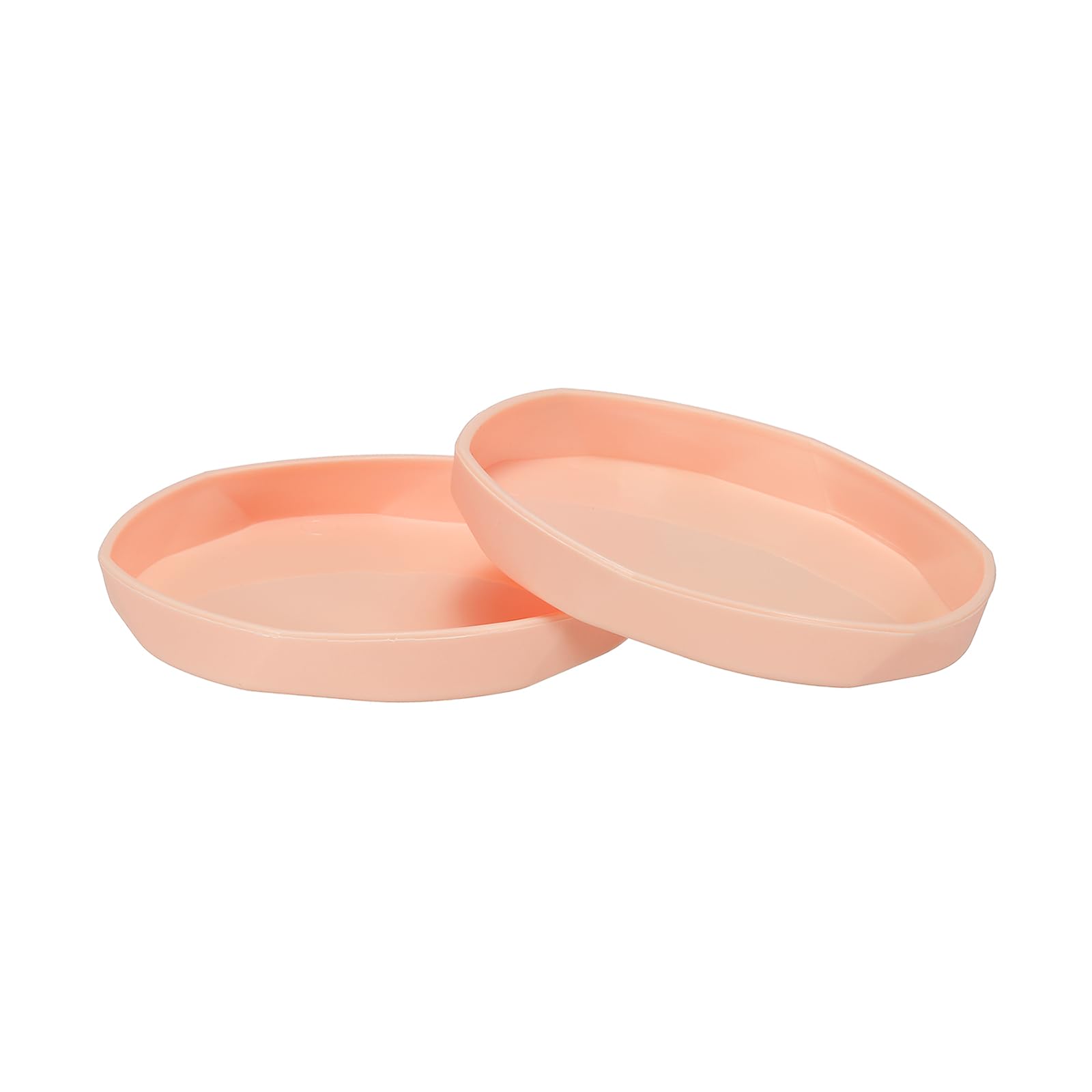 PATIKIL Plant Pot Saucers 4.3 Inch, 5 Pack Plastic Hexagonal Round Flower Drip Tray for Indoor Outdoor, Pink