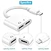 LYZZO Adapter and Splitter for iPhone 7/7 Plus/8/8 Plus/X, Headphone Jack Audio & Charge Cable at The Same time Data Sync Call Function (White)