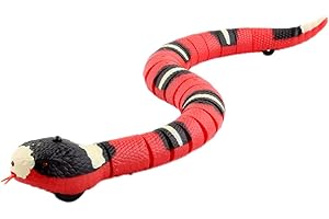 Induction Snake Toy, USB Charging Cat Electronic Interactive Toy, Pet Dog Game for Cat Pets(Red)