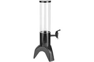 Beer Tower, 1.5L Large Capacity Transparent Beer Dispenser Faucet Design with Humanized Top Cover for Home Kitchen