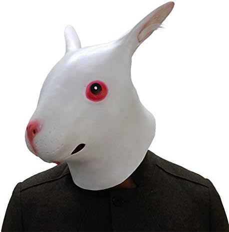 Pretty Smooth Rabbit Latex Mask Anaimal Full Headgear Halloween Mask