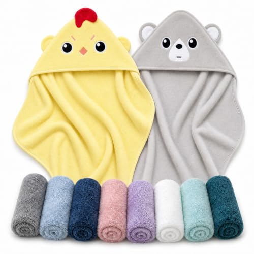 Cute Castle Hooded Baby Towel with Washcloths