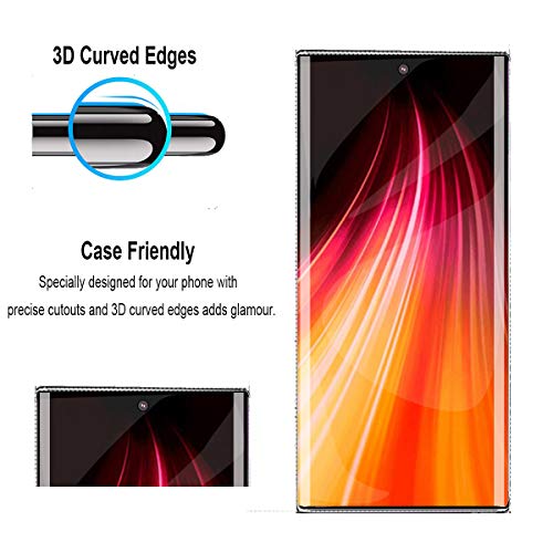 [2Pack] Samsung Galaxy Note 10 Plus/Note 10+/10+ 5G/Note 10 Plus/10 Pro 5G Screen Protector, Tempered Glass 3D Curved Edg Coverage Anti-Scratch, Bubble Free and Case Friendly - Thumbnail 6