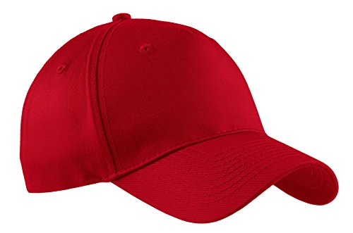 Port & Company Men's Five Panel Twill Cap OSFA Red