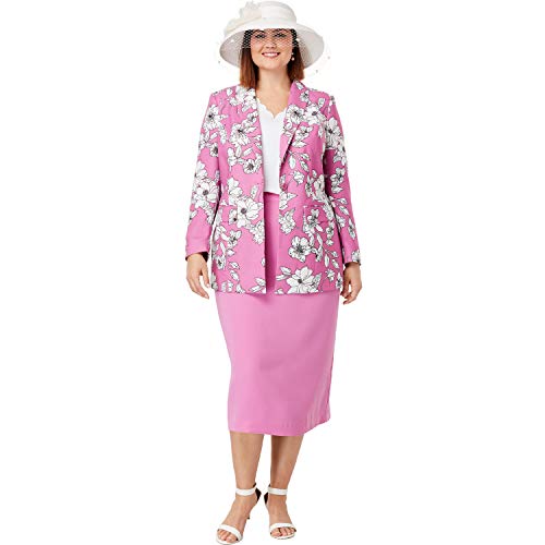 Jessica London Women's Plus Size Single-Breasted Skirt Suit - 16, Ivory