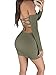 TOB Women's Sexy Off Shoulder Backless Lace Up Club Bodycon Mini Dress,Army Green,Small