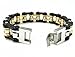 Mens Stainless Steel Biker Chain Bracelet Black And Gold