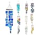 Bellaa 27918 Wind Chimes Outdoor, Garden Decorations, Musical, Indoor/Outside Windchimes, Beach, Ocean Breeze, Gifts for Mom, Gift for All Occasions, Capiz Sea Glass Shells Wood Blue 27 inch
