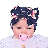 Baby Hats,Canserin Newborn Hospital Bowknot Flower Hat (Navy)
