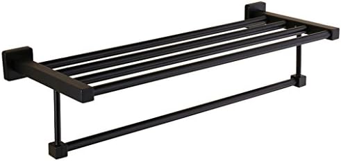 YAOHAOHAO In the European style black matt towel rack towel rack prolong the stainless steel double pole towel rack ancient black paint cheeks toilet Storage Rack Hardware Trailer (Size: 70 cm).