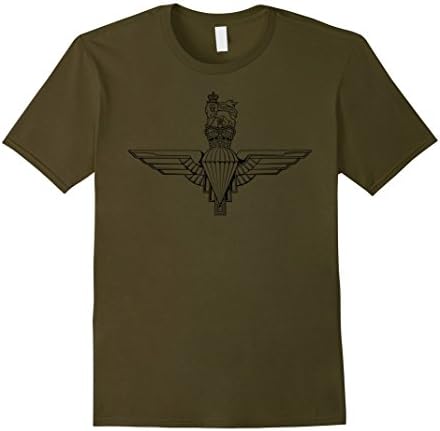 Mens British Paras wings badge, paratroops airborne t-shirt 3XL Olive