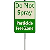 ZXCXRQFa Do Not Spray Pesticide Free Zone Signs for Yard with Stake, Sturdy Aluminum Sign Rust Free, Statement Plaque Sign Decoration for Yard Garden Lawn Outdoor,Laminated Rustproof, 8x12 inch