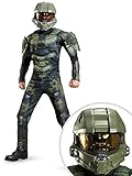 Halo Master Chief Muscle Child Costume Kit Small With Full Helmet