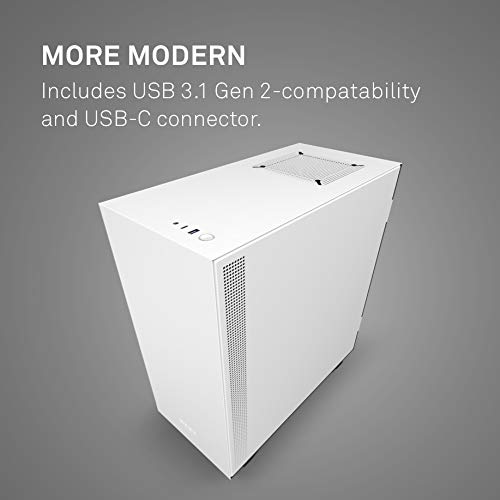 NZXT H510 - CA-H510B-W1 - Compact ATX Mid-Tower PC Gaming Case - White/Black & Seagate BarraCuda 2TB Internal Hard Drive HDD  3.5 Inch SATA 6Gb/s 7200 RPM 256MB Cache 3.5  Frustration Free Packaging