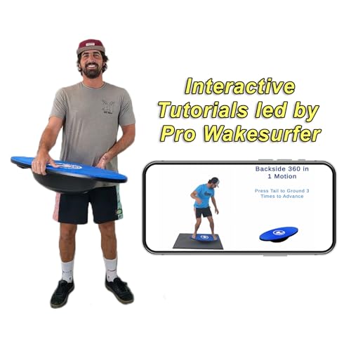 Wakesurf Balance Board by Lakesurf with Motion Tracking App & Phone
