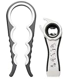Bottle Can and Jar Opener Multi Kitchen Tool for Jars, Cans, Wine & Beer - Ergonomic Can Opener for Seniors, Elderly & Arthritis Sufferers - 2 in 1