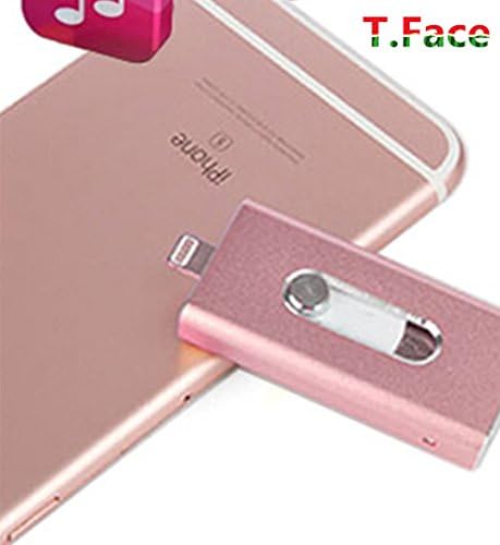 T.Face 8GB Flash Drive with 8 pin Lightning Connector drive HD memory stick Dual purpose mobile Otg Micro Usb Flash Drive for iPhone 6 6S 5 5S 5C IPAD, iPad mini iPad air iPod (Rose Gold)