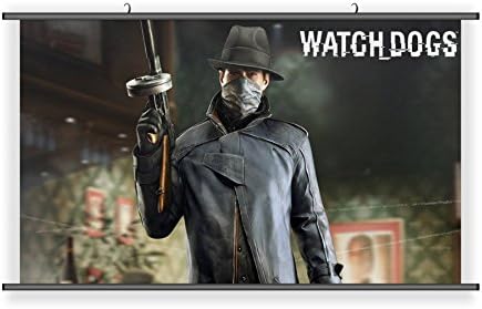 POSTUP Action Adventure Game Watch Dogs Hanging Wall Scoll Fabric Decorative Horizontal Poster (21.6" x 13.8") - PUWATCHD07