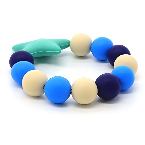 Vizbrite Teether Ring for Baby Infant and Toddler Soft hygienic silicone toys, Grade Silicone Eco Friendly BPA Free & Freezer Safe- Sore Gums Pain Relief ( Blue ) - Thumbnail 3